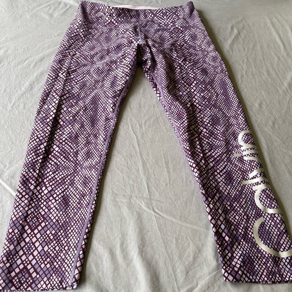 calvin klein snake print performance wick leggings yoga pants L - Picture 4 of 8